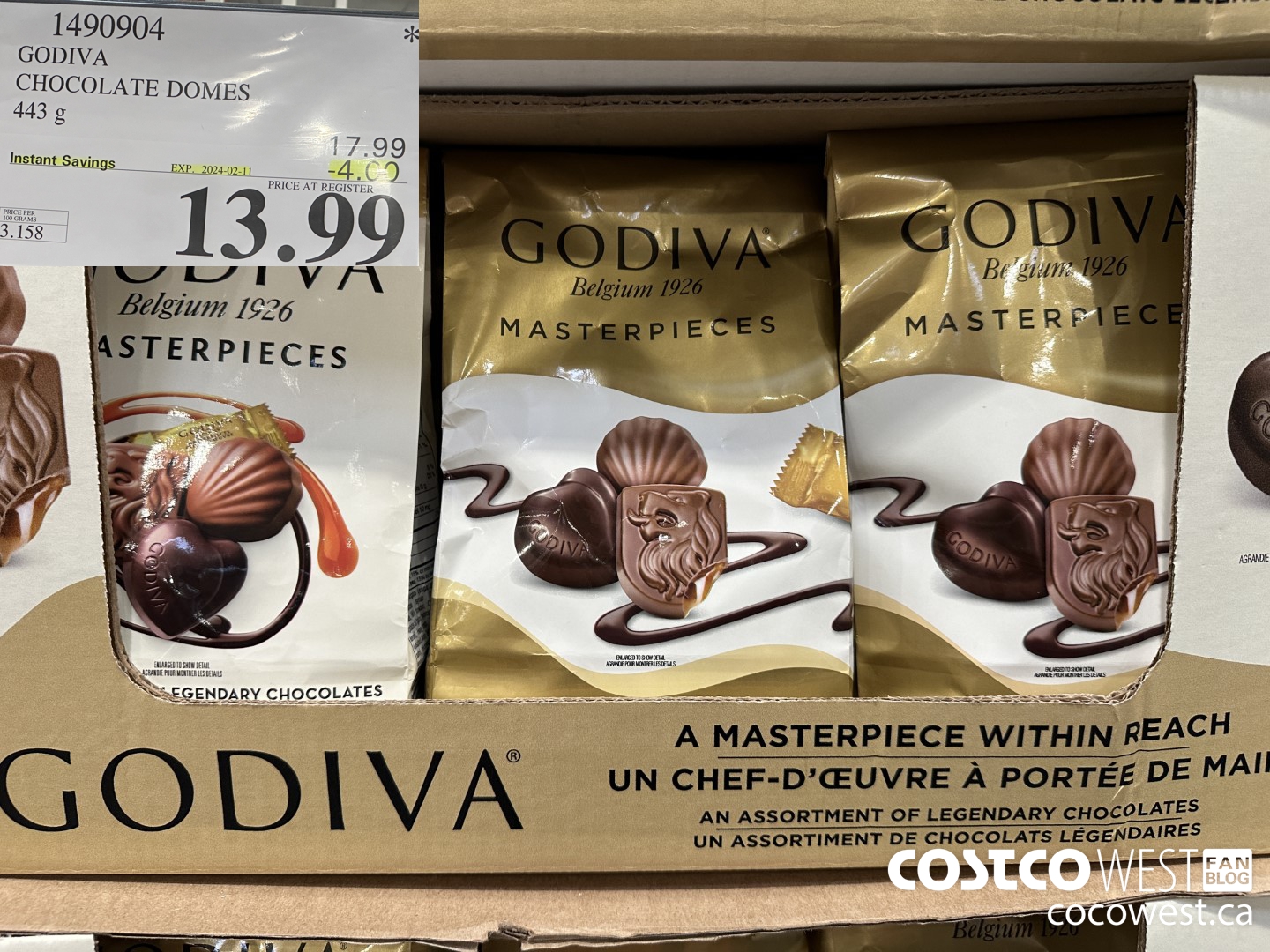 1490904 GODIVA CHOCOLATE DOMES 443 G ($4.00 INSTANT SAVINGS EXPIRES ON 2024-02-11) $13.99