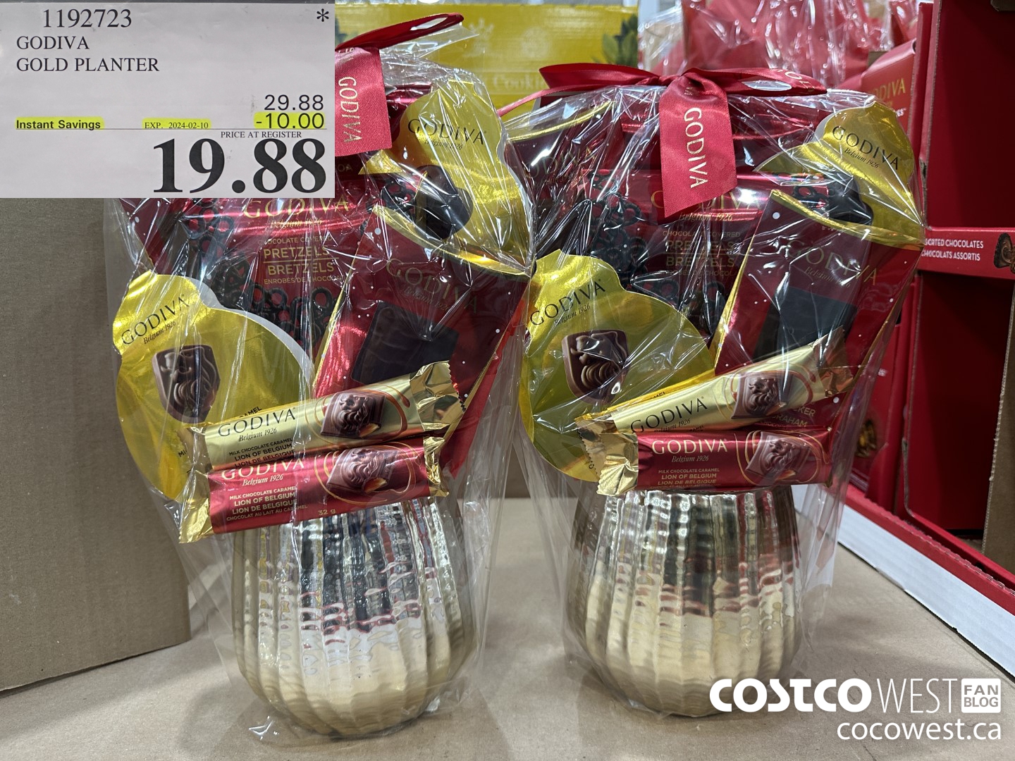 1192723 GODIVA GOLD PLANTER  ($10.00 INSTANT SAVINGS EXPIRES ON 2024-02-10) $19.88