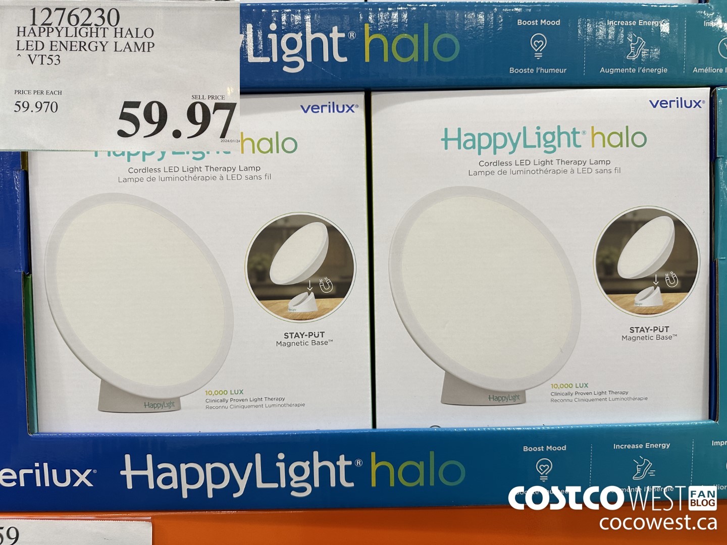 1276230 HAPPYLIGHT HALO LED ENERGY LAMP VT53 $59.97