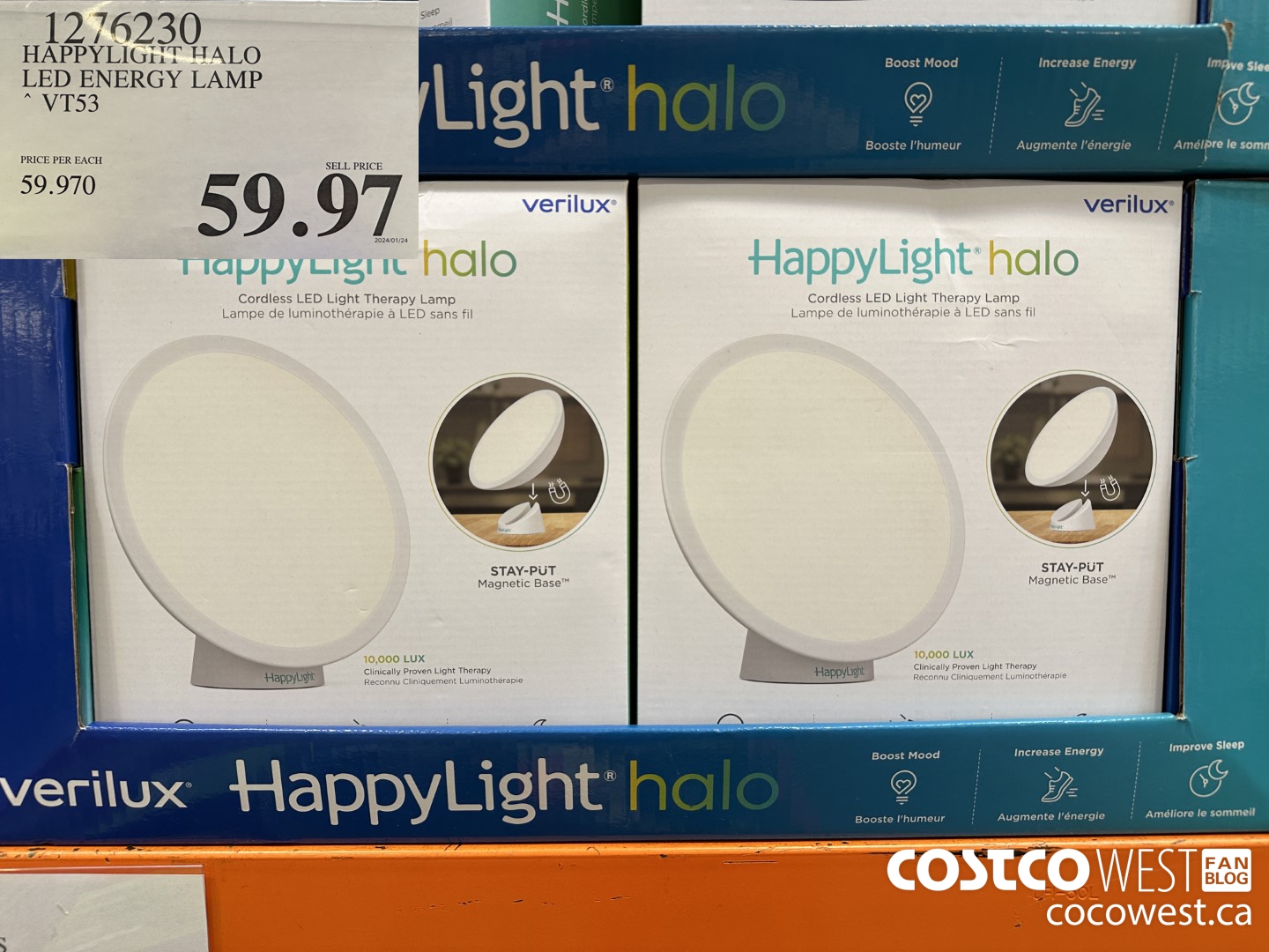 1276230 HAPPYLIGHT HALO LED ENERGY LAMP VT53 $59.97