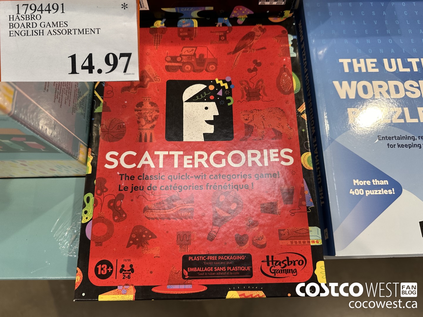 1794491 HASBRO BOARD GAMES ENGLISH ASSORTMENT $14.97