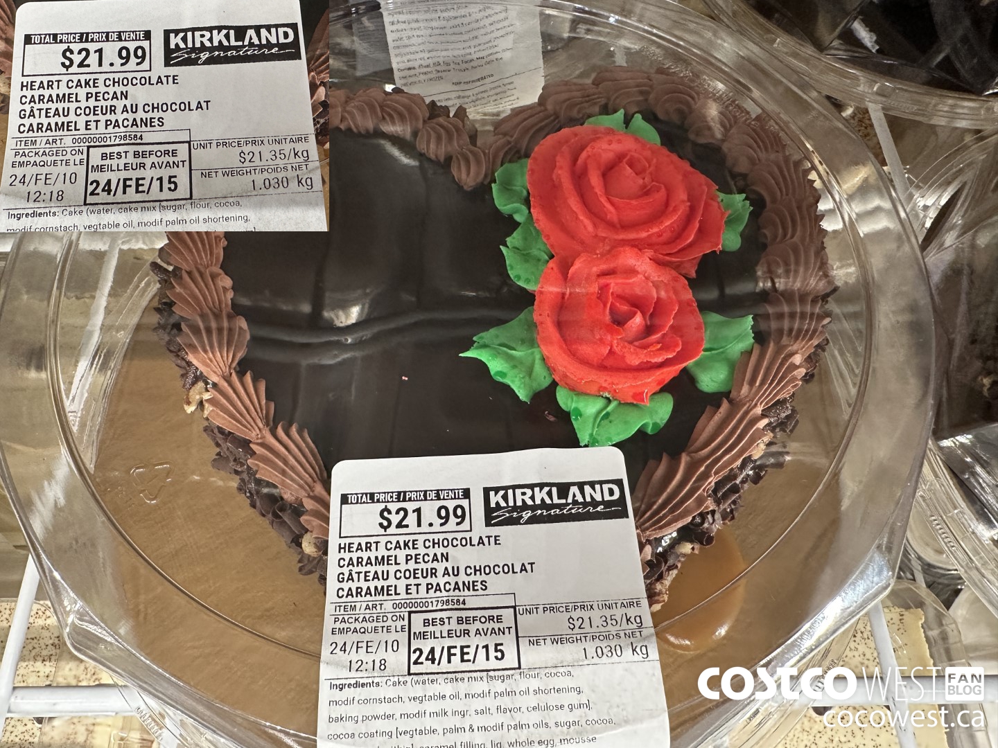 1798584 HEART CAKE CHOCOLATE CARAMEL PECAN $21.99