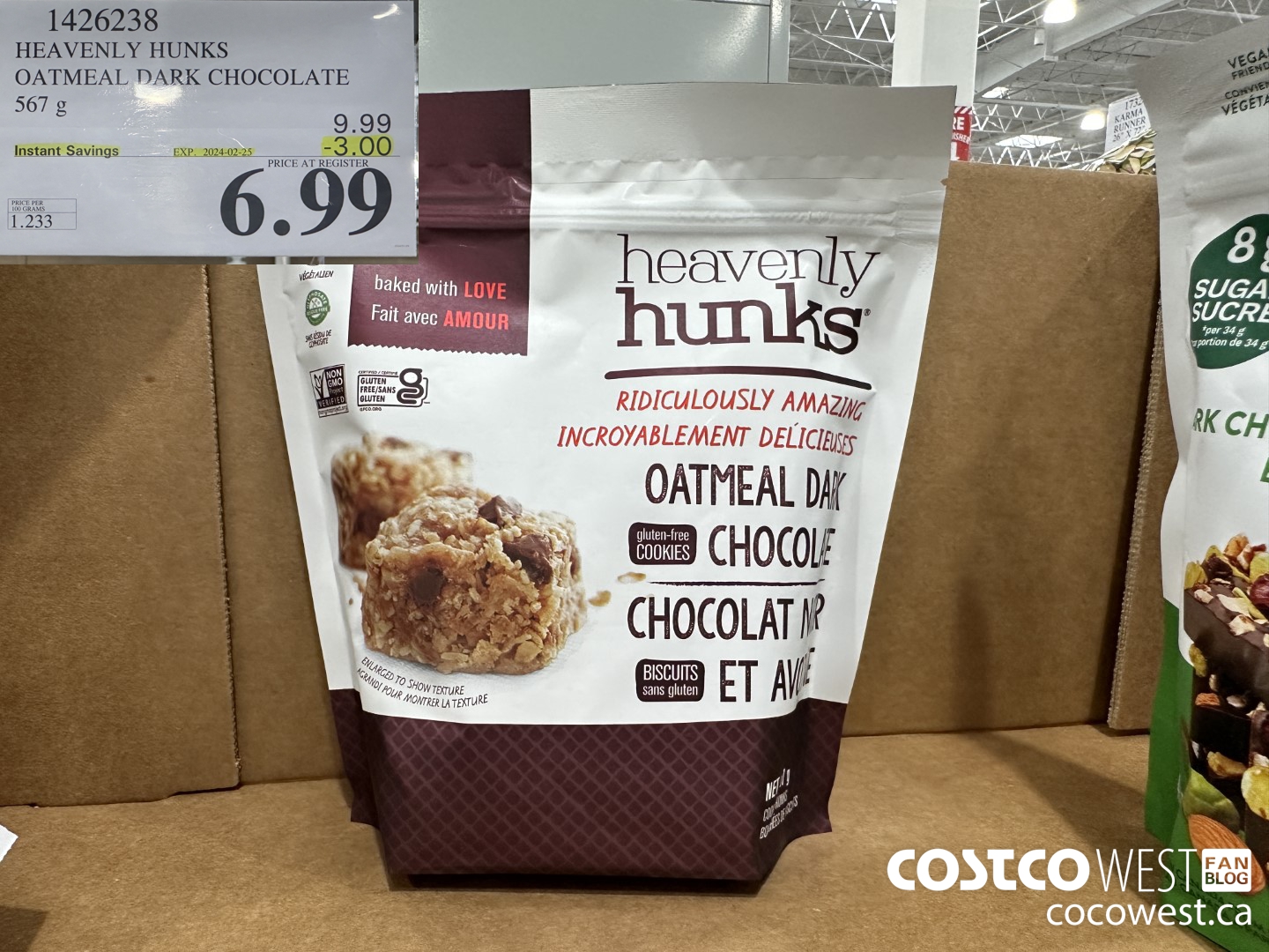 1426238 HEAVENLY HUNKS OATMEAL DARK CHOCOLATE 567g ($3.00 INSTANT SAVINGS EXPIRES ON 2024-02-25) $6.99