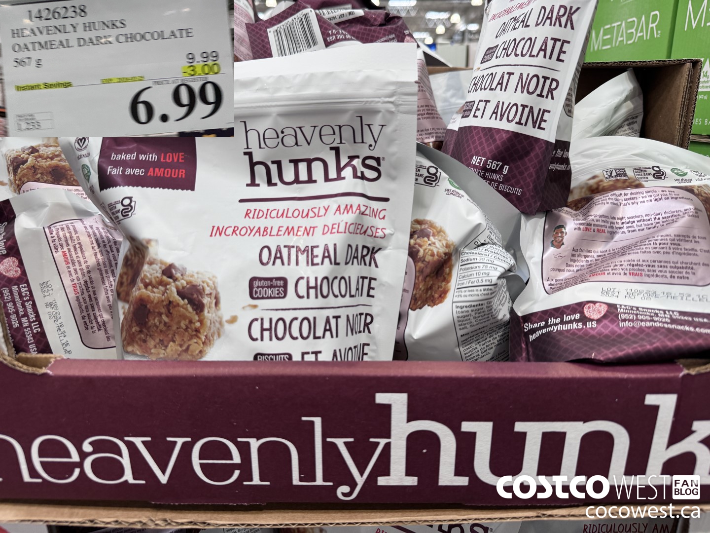 1426238 HEAVENLY HUNKS OATMEAL DARK CHOCOLATE 567g ($3.00 INSTANT SAVINGS EXPIRES ON 2024-02-25) $6.99