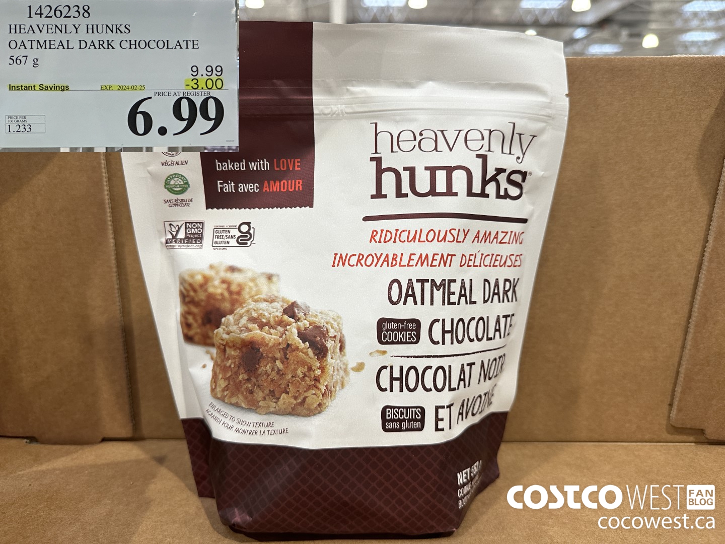 1426238 HEAVENLY HUNKS OATMEAL DARK CHOCOLATE 567g ($3.00 INSTANT SAVINGS EXPIRES ON 2024-02-25) $6.99