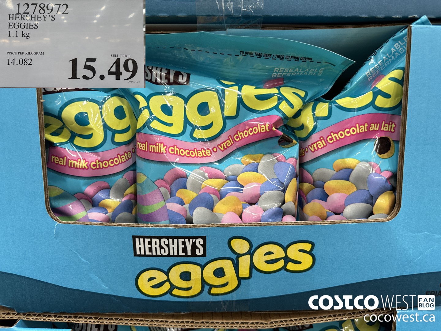 1278972 HERSHEY'S EGGIES 1.1KG $15.49