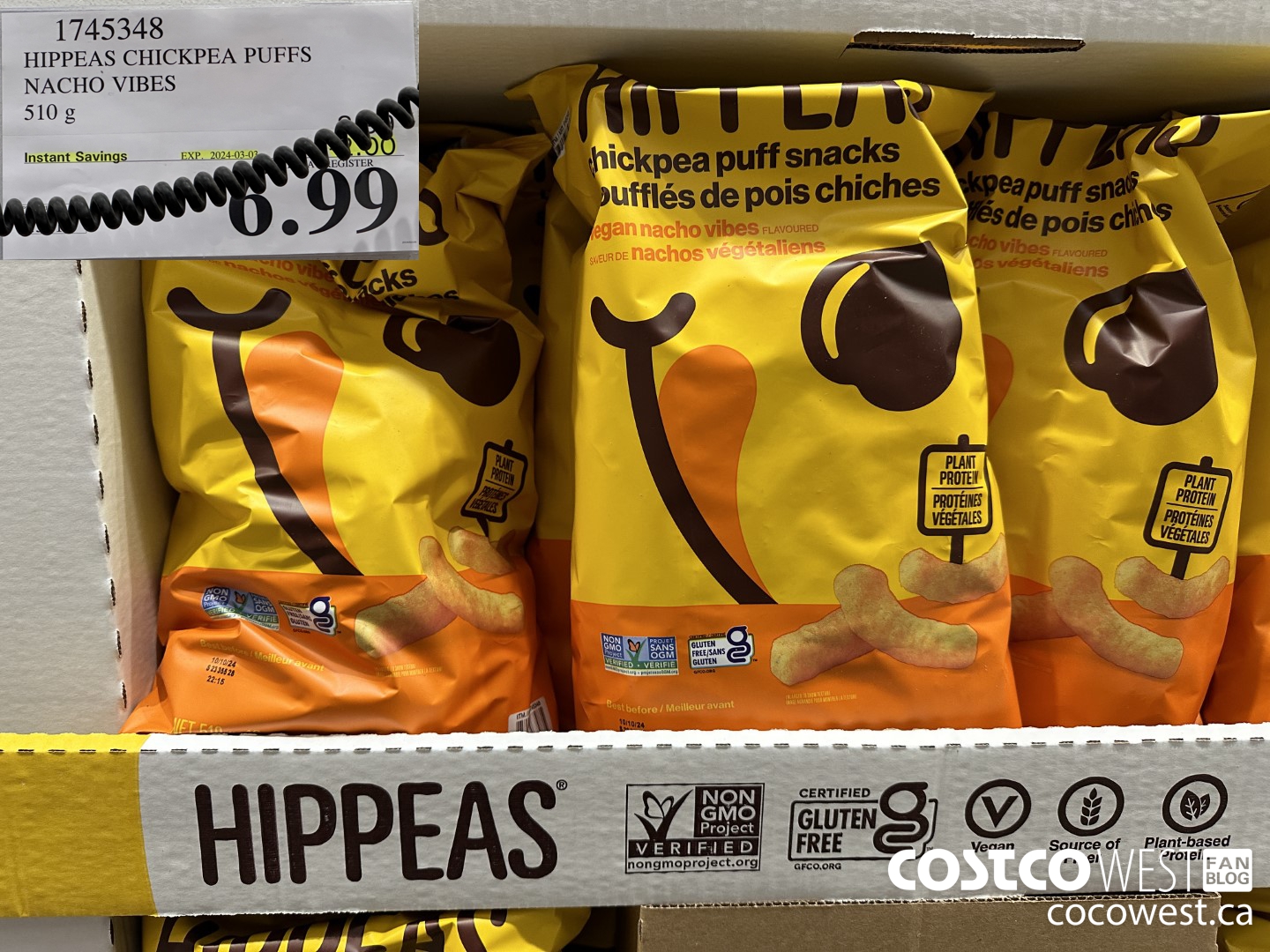 1745348 HIPPEAS CHICKPEA PUFFS NACHO VIBES 510G ($2.00 INSTANT SAVINGS EXPIRES ON 2024-03-03) $6.99