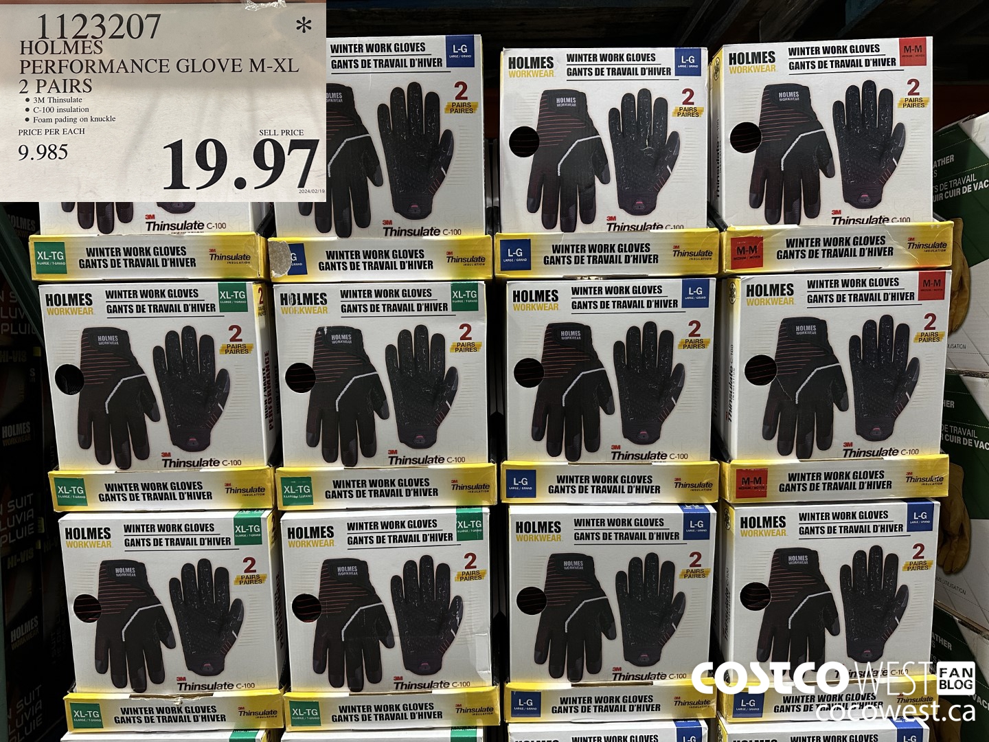 1123207 HOLMES PERFORMANCE GLOVE M-XL 2 PAIRS $19.97