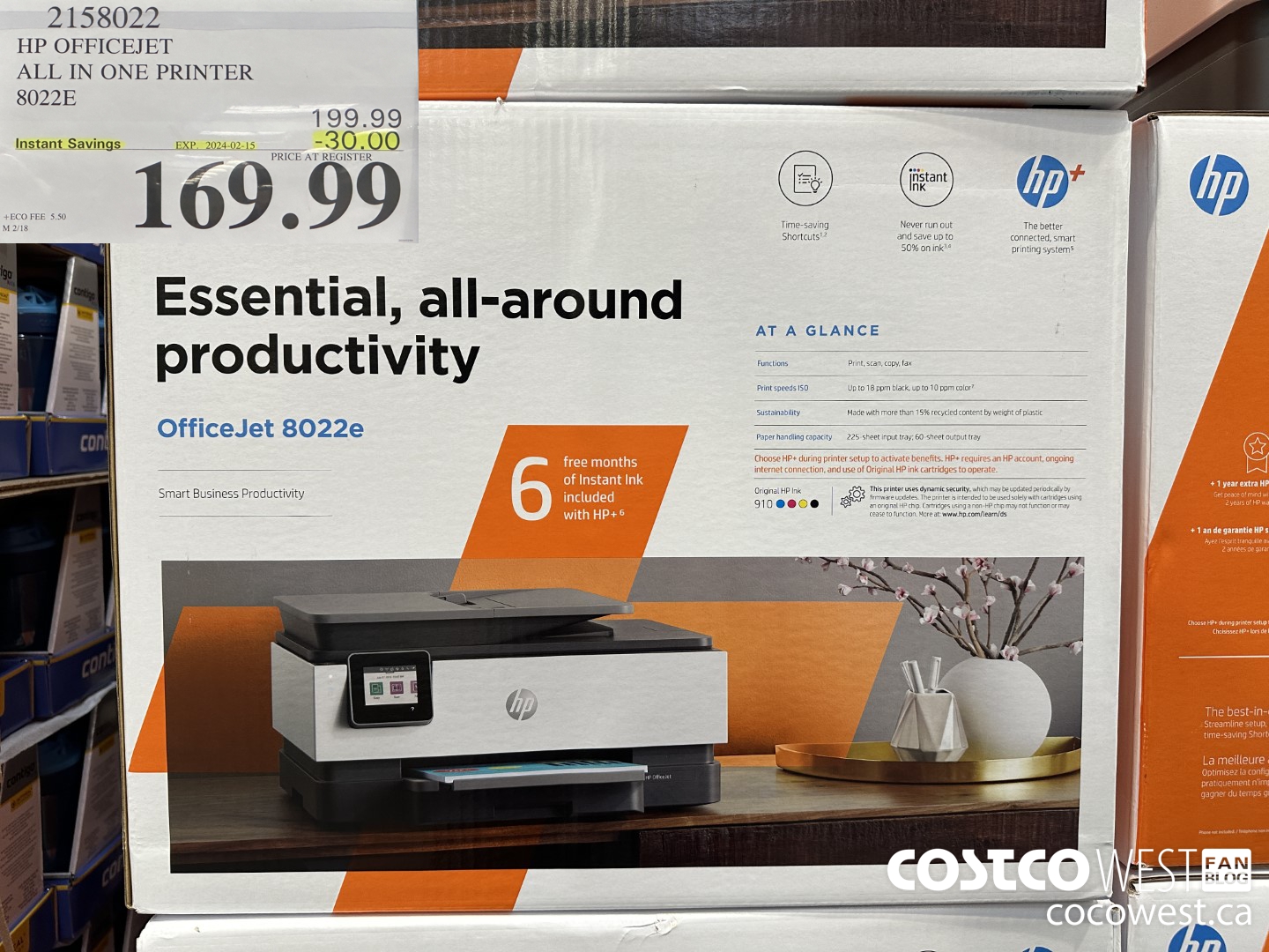 2158022 HP OFFICEJET ALL IN ONE PRINTER 8022E ($30.00 INSTANT SAVINGS EXPIRES ON 2024-02-15) $169.99