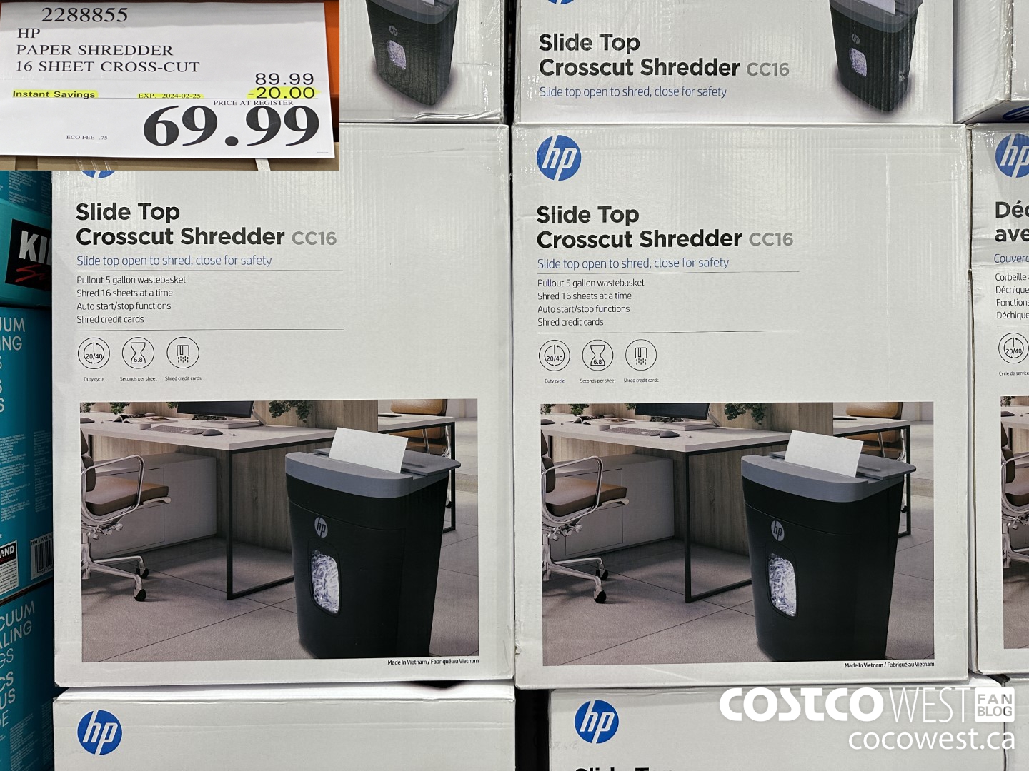 2288855 HP PAPER SHREDDER 16 SHEET CROSS-CUT ($20.00 INSTANT SAVINGS EXPIRES ON 2024-02-25) $69.99