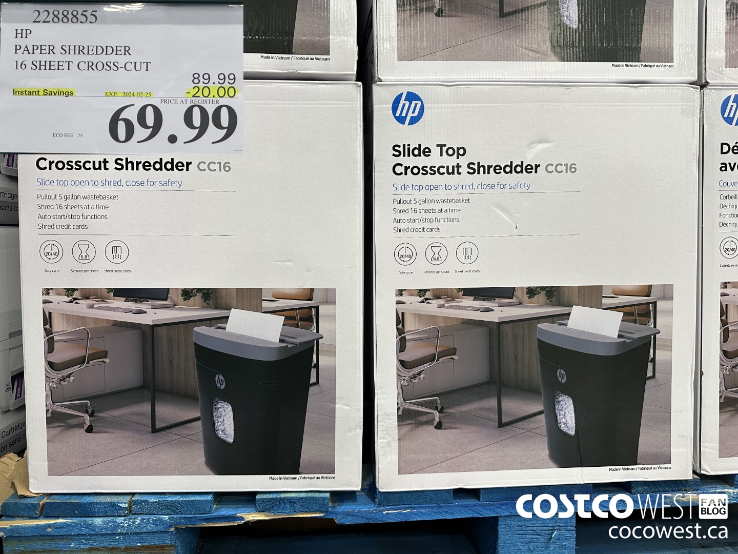 2288855 HP PAPER SHREDDER 16 SHEET CROSS-CUT ($20.00 INSTANT SAVINGS EXPIRES ON 2024-02-25) $69.99