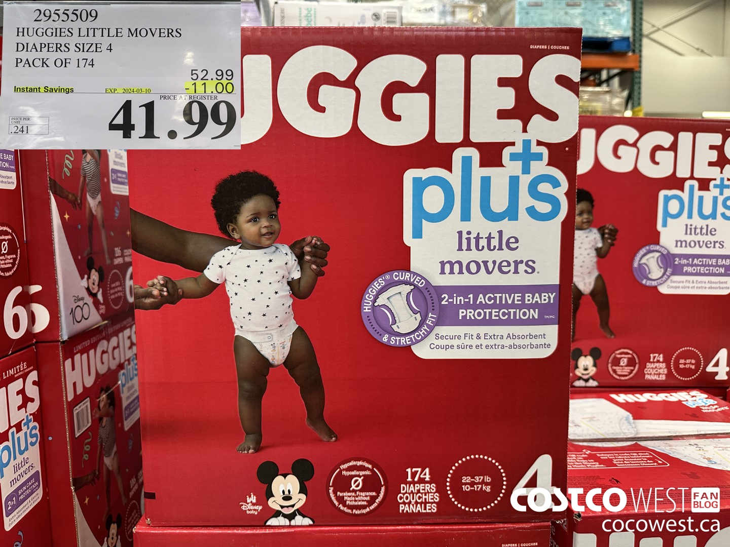 2955509 HUGGIES LITTLE MOVERS DIAPERS SIZE 4 PACK OF 174 ($11.00 INSTANT SAVINGS EXPIRES ON 2024-03-10) $41.99