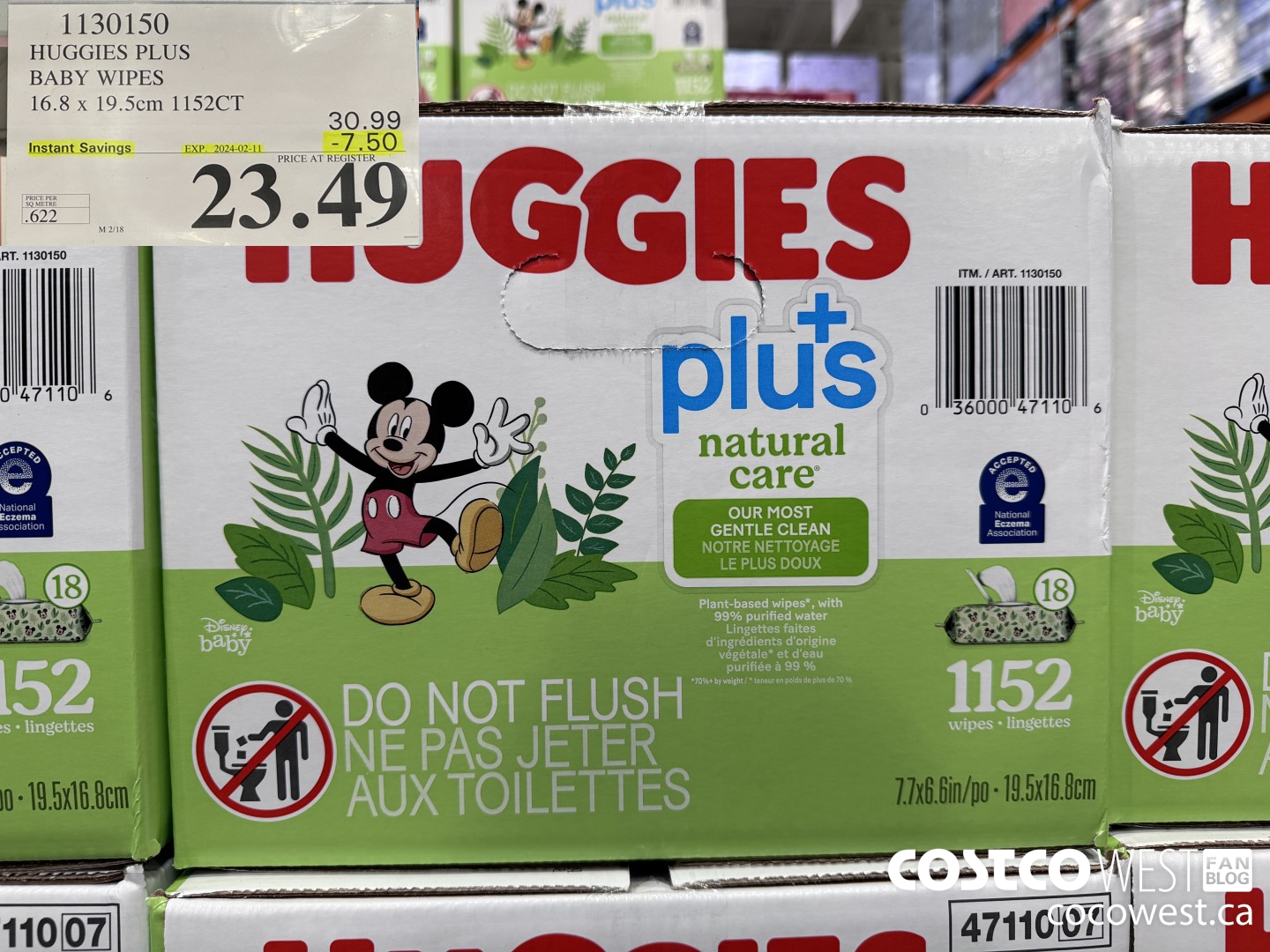 1130150 HUGGIES PLUS BABY WIPES 16.8 X 19.5 CM 1152CT ($7.50 INSTANT SAVINGS EXPIRES ON 2024-02-11) $23.49