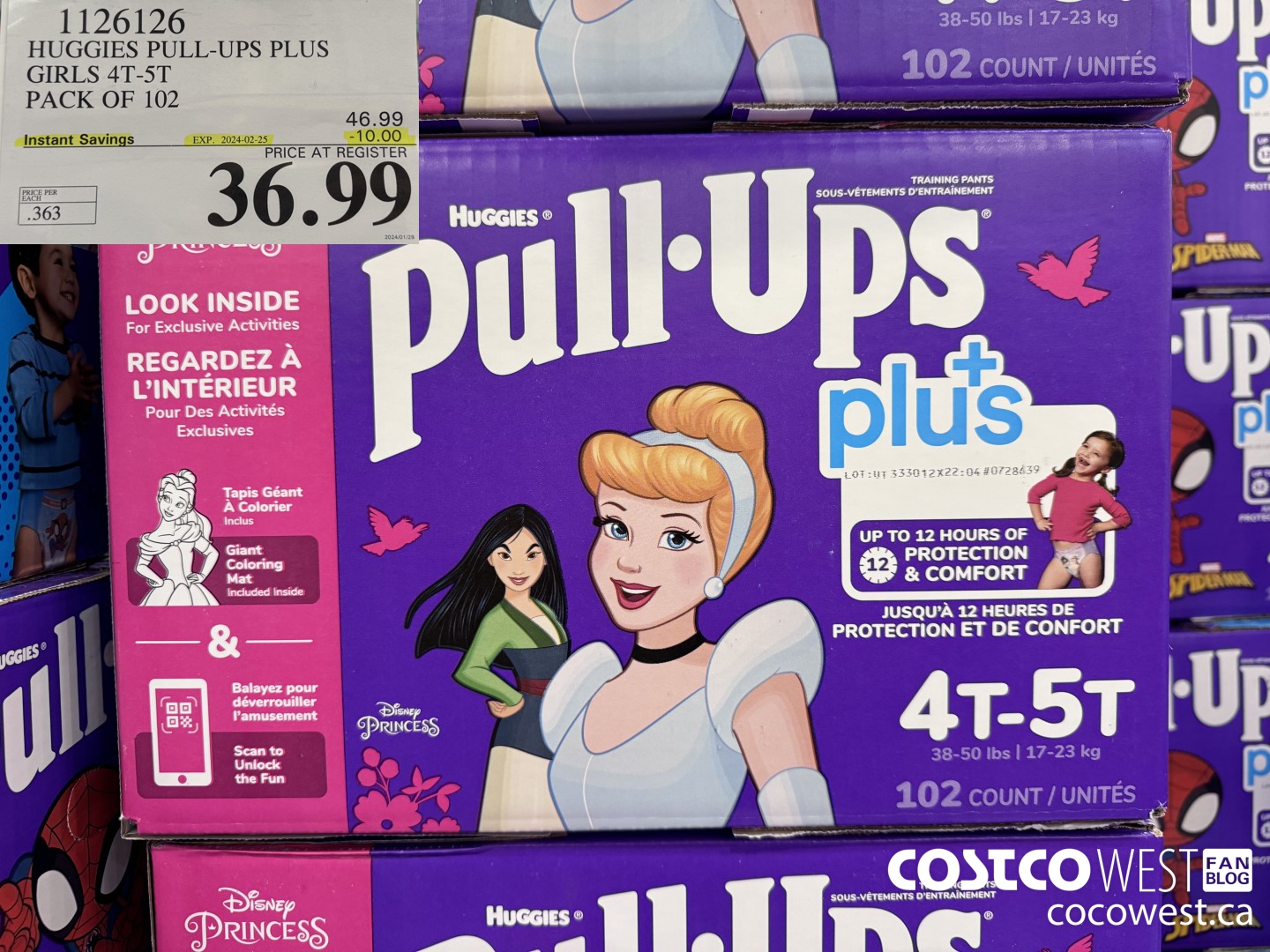 1126126 HUGGIES PULL-UPS BOYS OR GIRLS TRAINING PANTS 4T-5T ($10.00 INSTANT SAVINGS EXPIRES ON 2024-02-25) $36.99