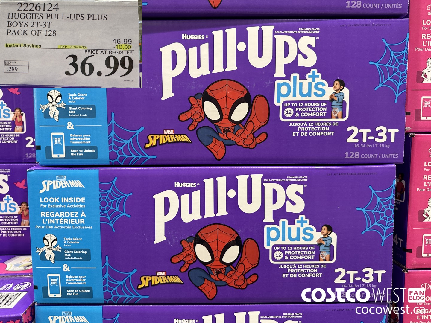 2226124 HUGGIES PULL-UPS PLUS BOYS 2T-3T PACK OF 128 ($10.00 INSTANT SAVINGS EXPIRES ON 2024-02-25) $36.99