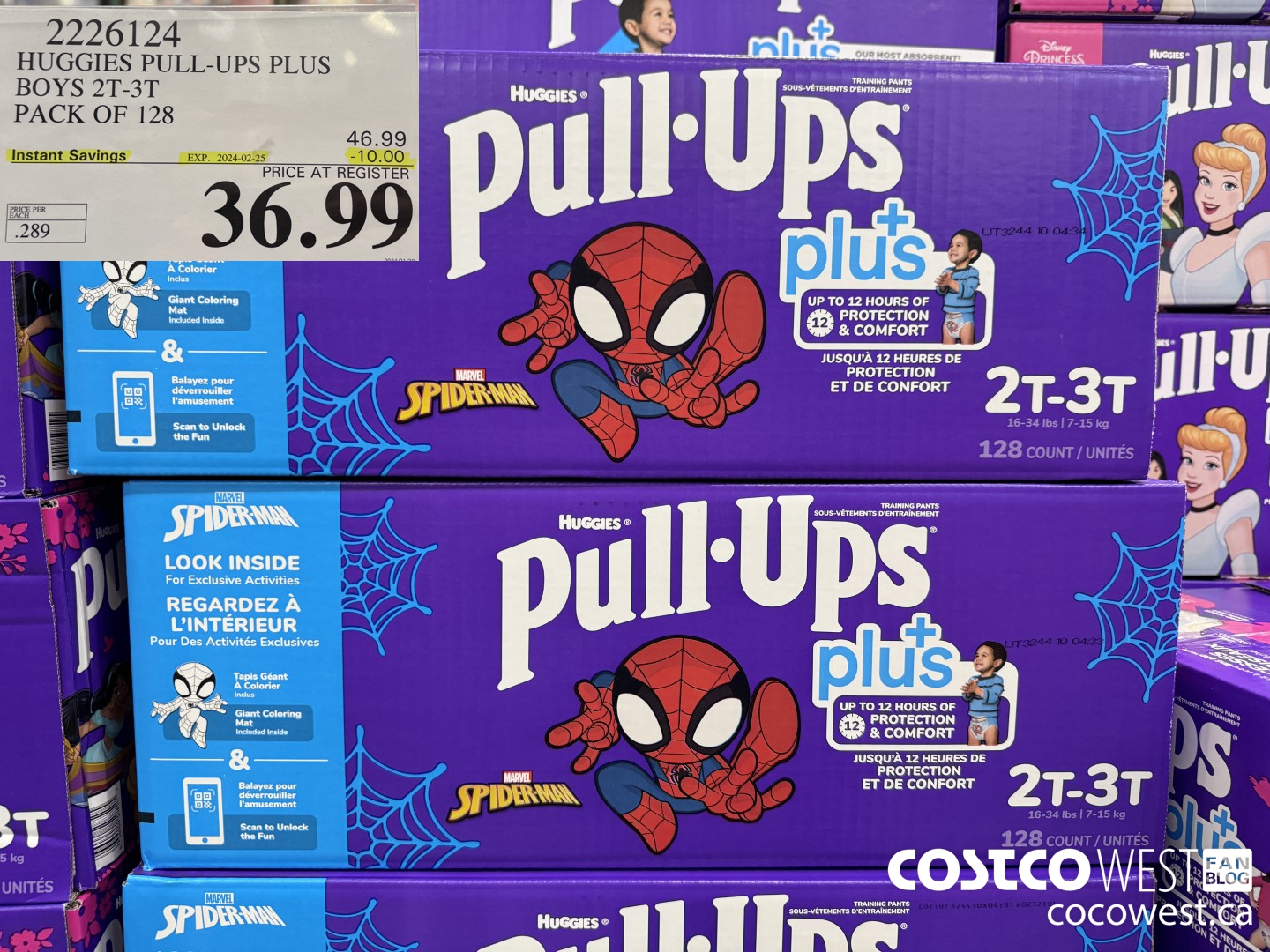 2226124 HUGGIES PULL-UPS PLUS BOYS 2T-3T PACK OF 128 ($10.00 INSTANT SAVINGS EXPIRES ON 2024-02-25) $36.99