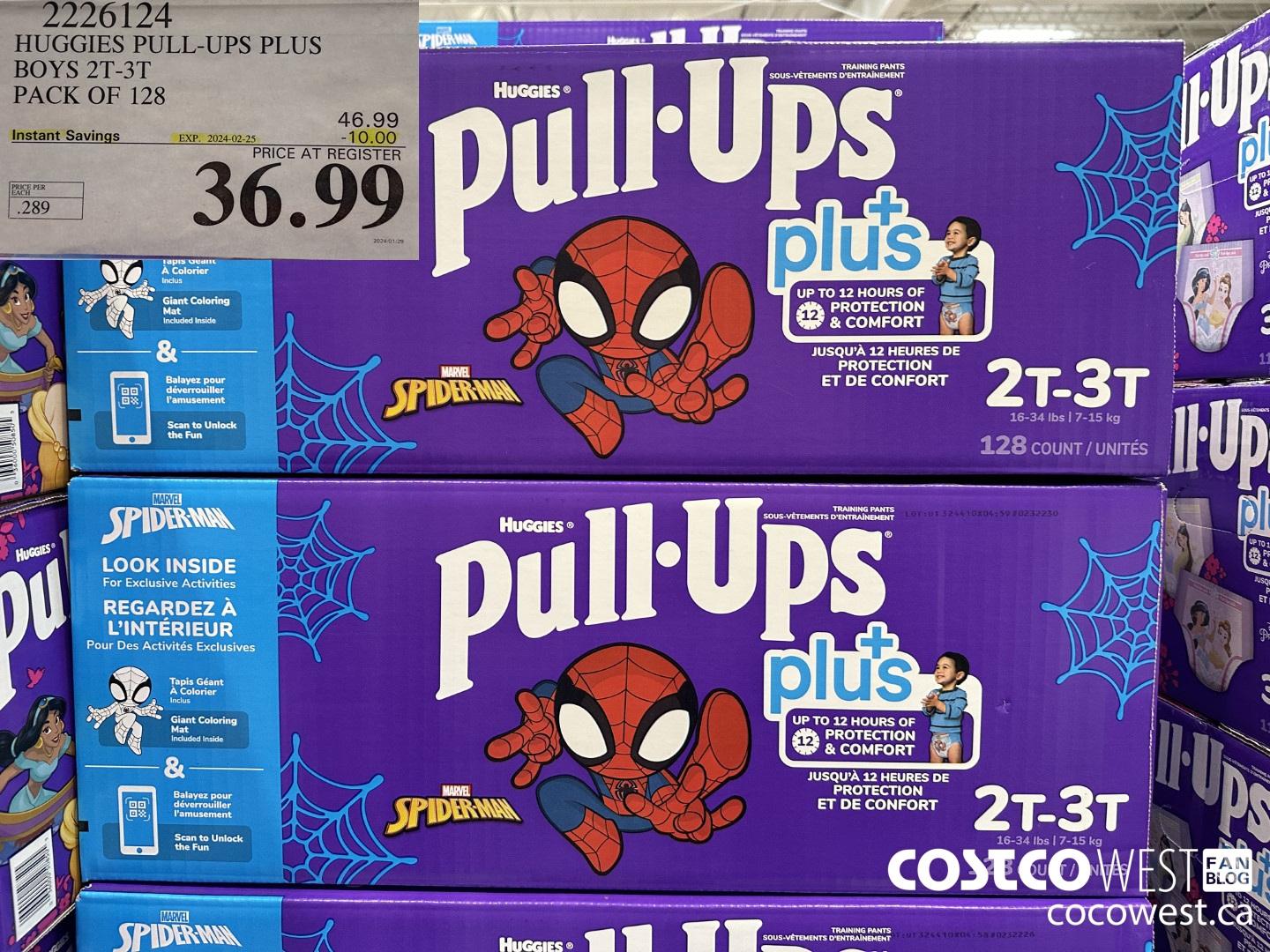 2226124 HUGGIES PULL-UPS PLUS BOYS 2T-3T PACK OF 128 ($10.00 INSTANT SAVINGS EXPIRES ON 2024-02-25) $36.99