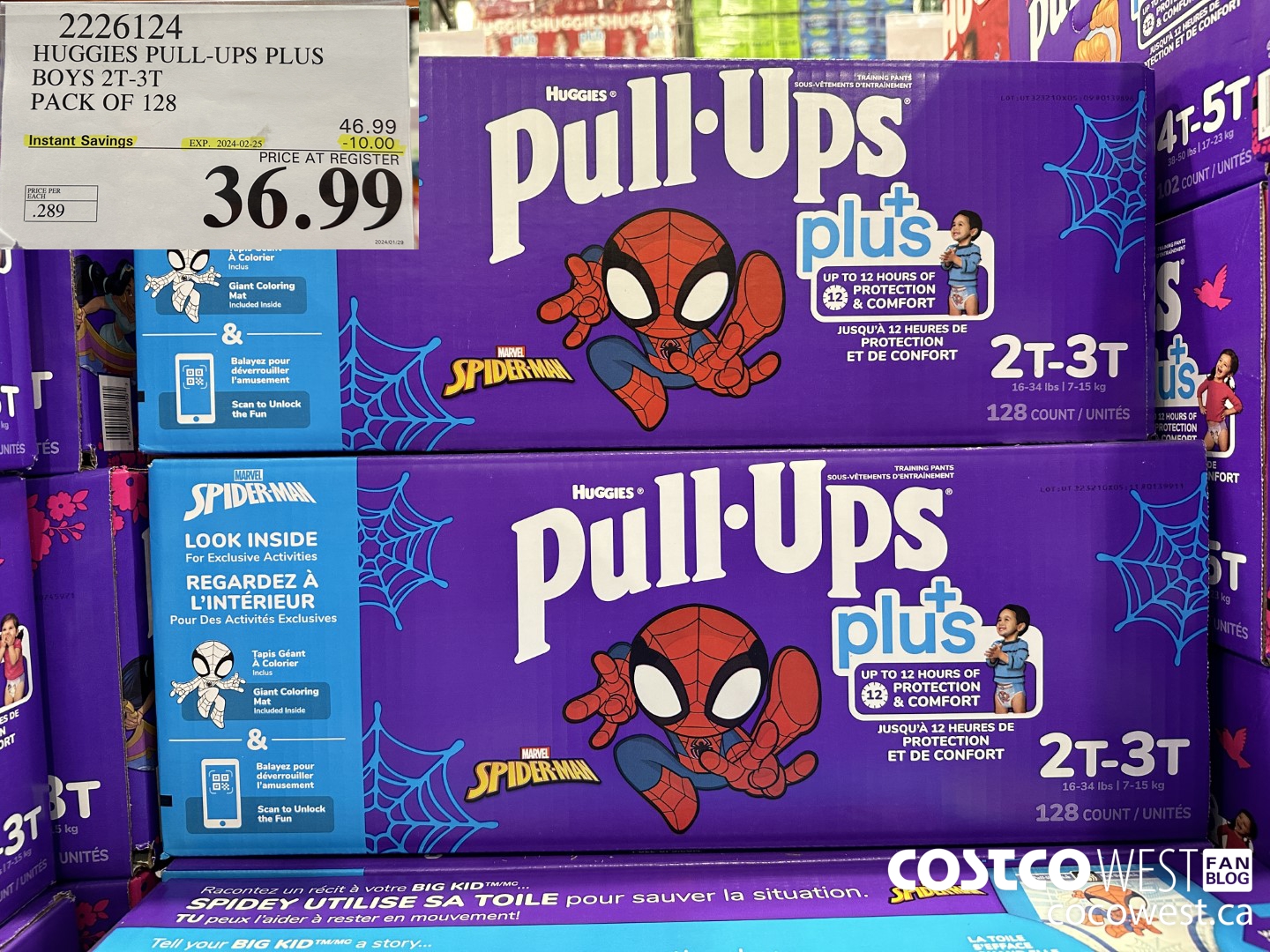 2226124 HUGGIES PULL-UPS PLUS BOYS 2T-3T PACK OF 128 ($10.00 INSTANT SAVINGS EXPIRES ON 2024-02-25) $36.99