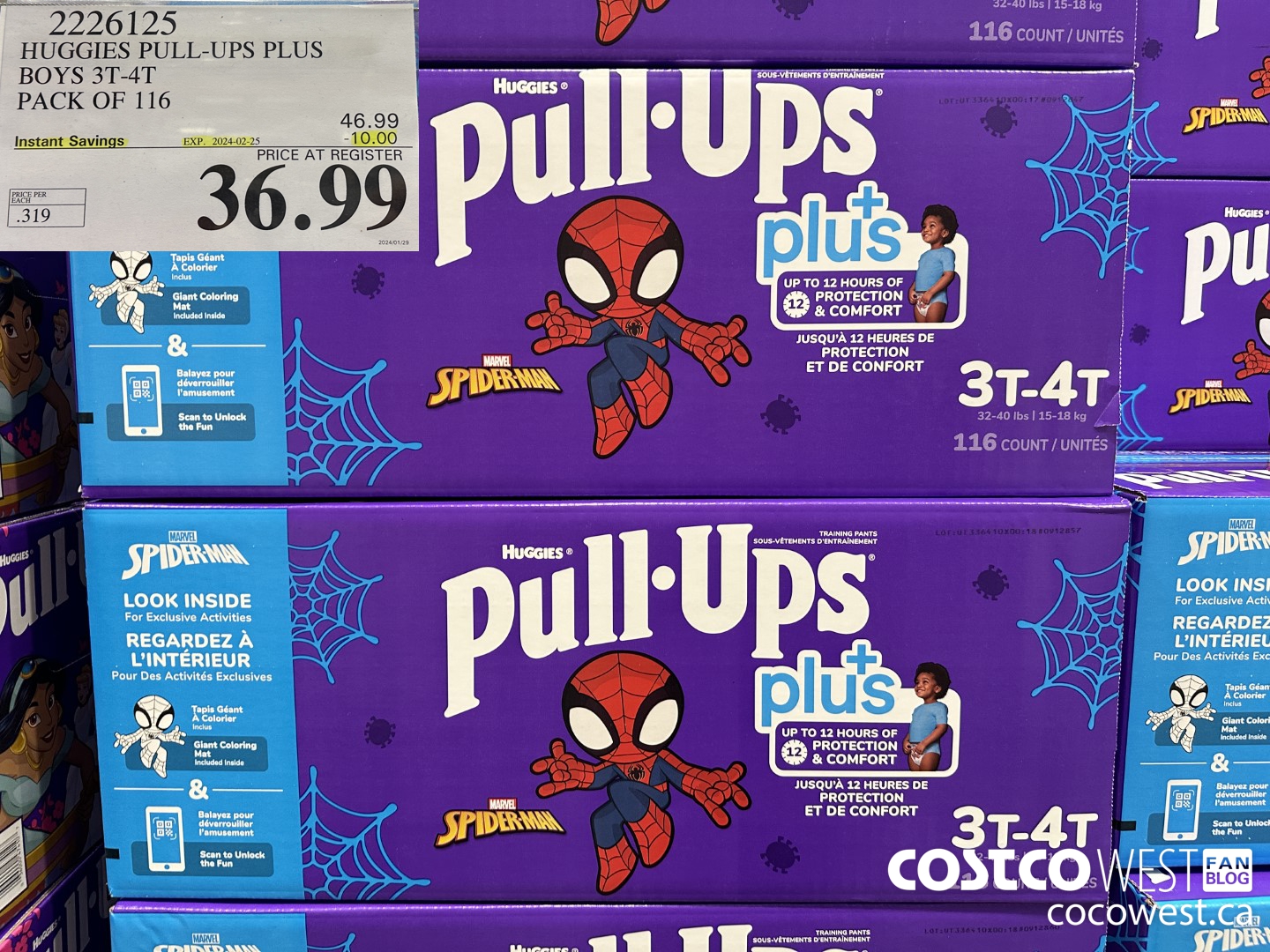 2226125 HUGGIES PULL-UPS PLUS BOYS 3T-4T PACK OF 116 ($10.00 INSTANT SAVINGS EXPIRES ON 2024-02-25) $36.99