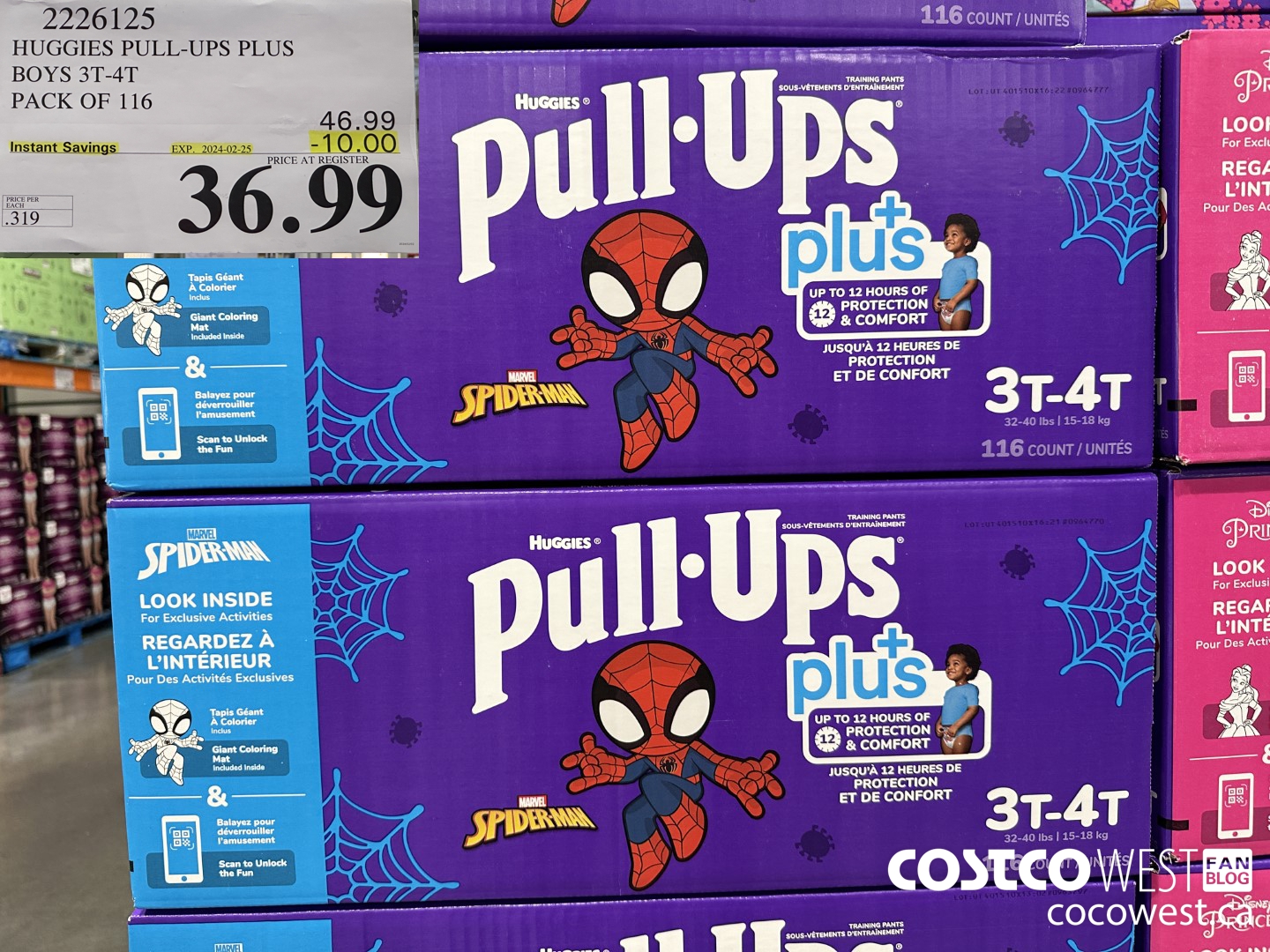 2226125 HUGGIES PULL-UPS PLUS BOYS 3T-4T PACK OF 116 ($10.00 INSTANT SAVINGS EXPIRES ON 2024-02-25) $36.99
