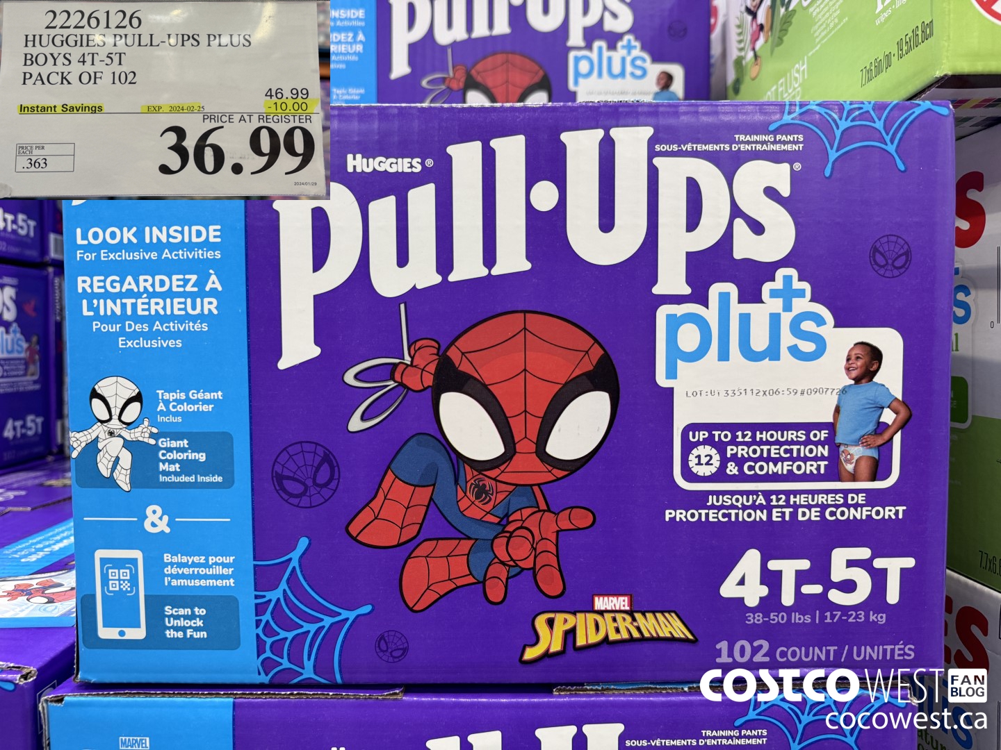 2226126 HUGGIES PULL-UPS PLUS BOYS 4T-5T PACK OF 102 ($10.00 INSTANT SAVINGS EXPIRES ON 2024-02-25) $36.99