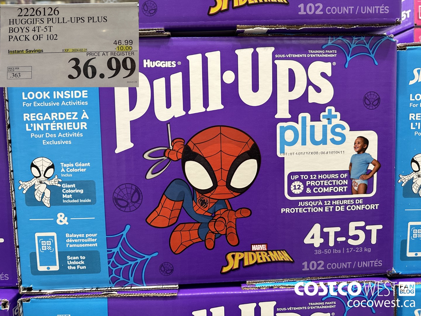 2226126 HUGGIES PULL-UPS PLUS BOYS 4T-5T PACK OF 102 ($10.00 INSTANT SAVINGS EXPIRES ON 2024-02-25) $36.99