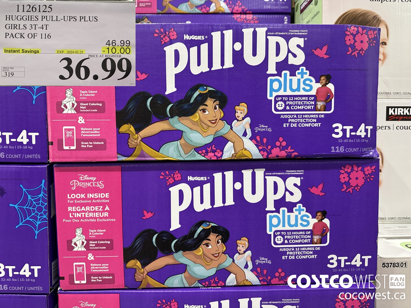 1126125 HUGGIES PULL-UPS PLUS BOYS OR GIRLS TRAINING PANTS 3T-4T ($10.00 INSTANT SAVINGS EXPIRES ON 2024-02-25) $36.99