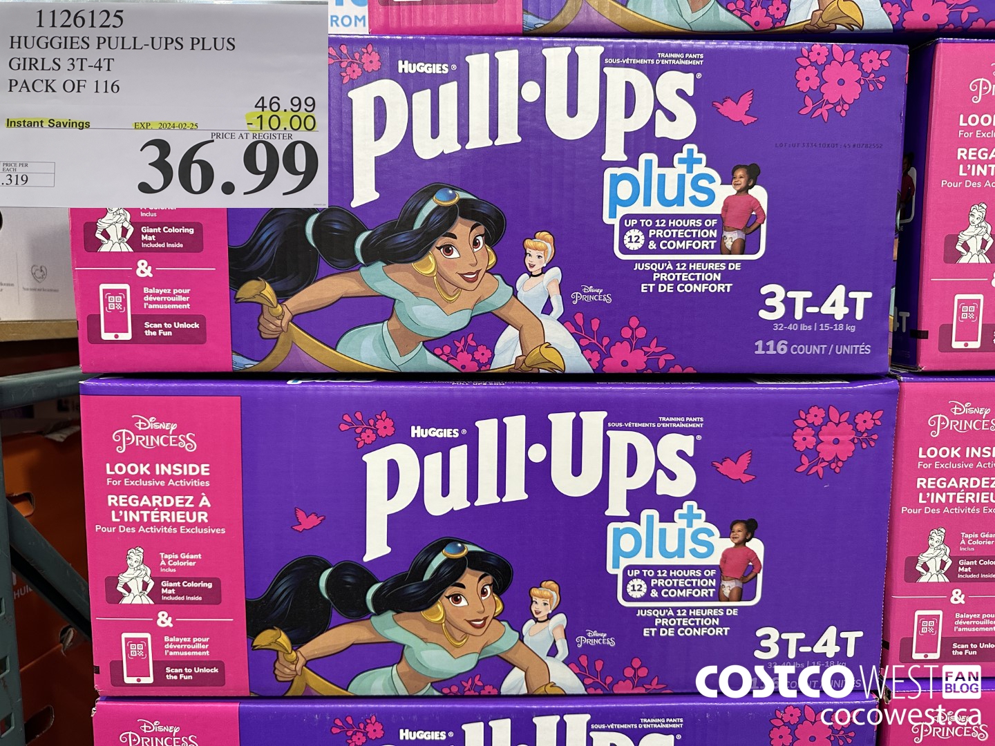 1126125 HUGGIES PULL-UPS PLUS BOYS OR GIRLS TRAINING PANTS 3T-4T ($10.00 INSTANT SAVINGS EXPIRES ON 2024-02-25) $36.99