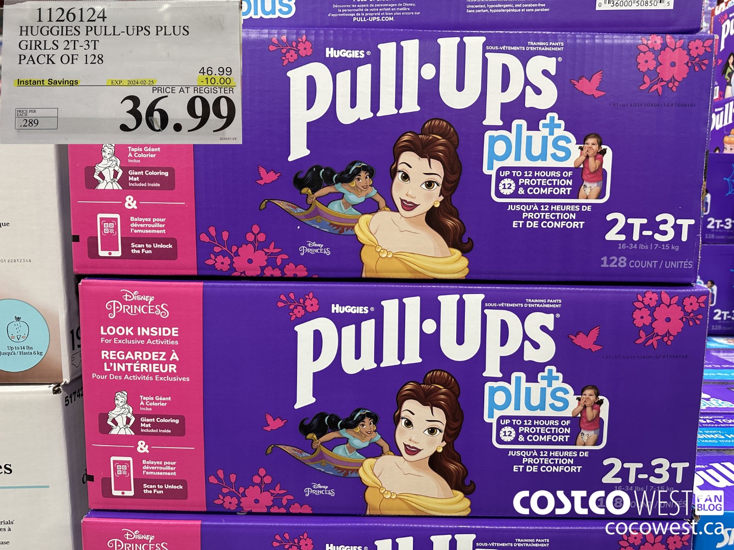 1126124 HUGGIES PULL-UPS PLUS GIRLS 2T-3T PACK OF 128 ($10.00 INSTANT SAVINGS EXPIRES ON 2024-02-25) $36.99