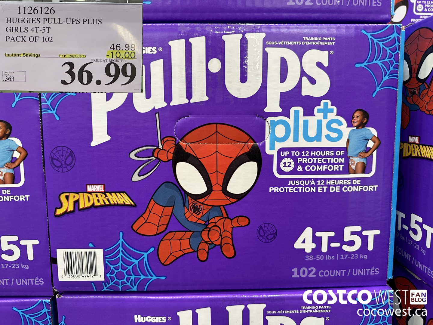 1126126 HUGGIES PULL-UPS PLUS GIRLS 4T-5T PACK OF 102 ($10.00 INSTANT SAVINGS EXPIRES ON 2024-02-25) $36.99