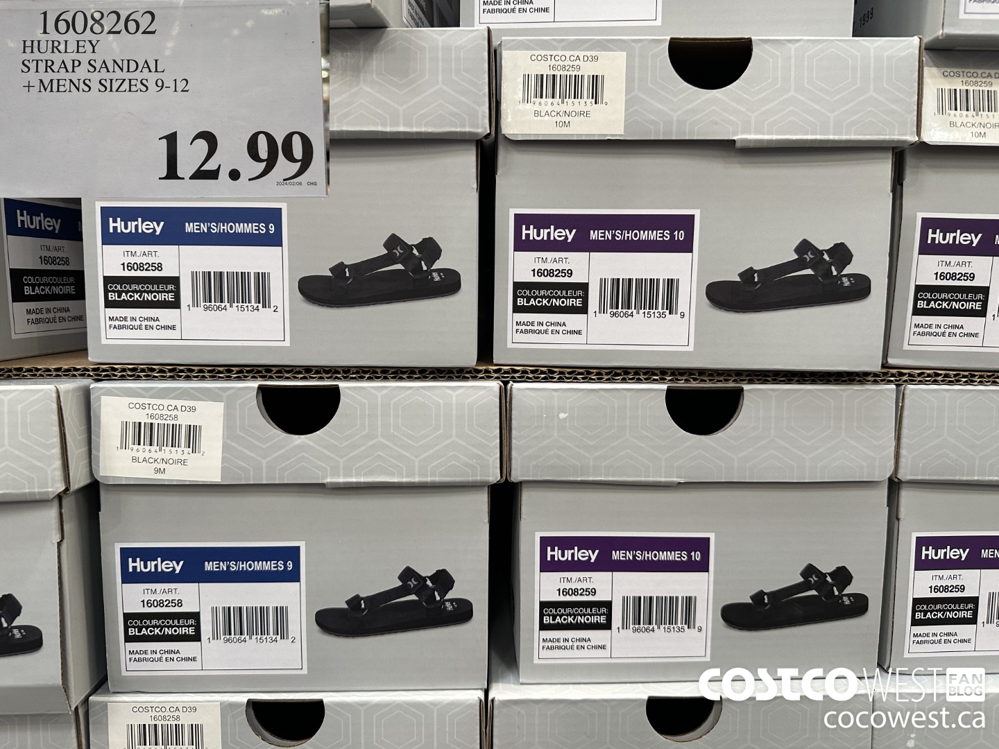 1608262 HURLEY STRAP SANDAL MENS SIZES 9-12 $12.99