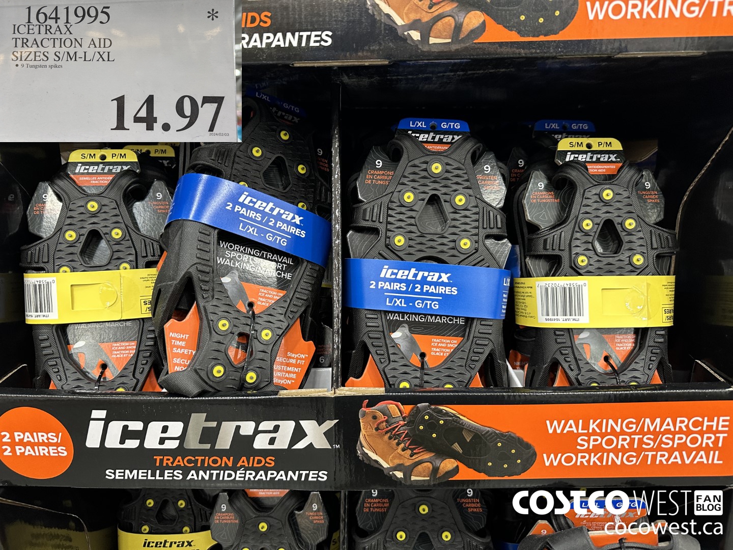 1641995 ICETRAX TRACTION AID SIZES S/M-L/XL $14.97