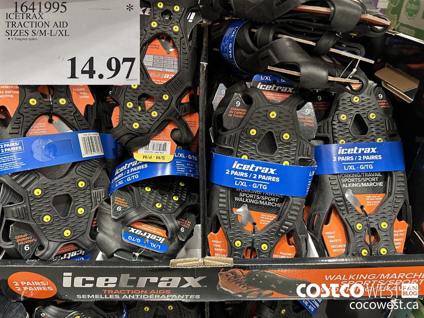 1641995 ICETRAX TRACTION AID SIZES S/M-L/XL $14.97