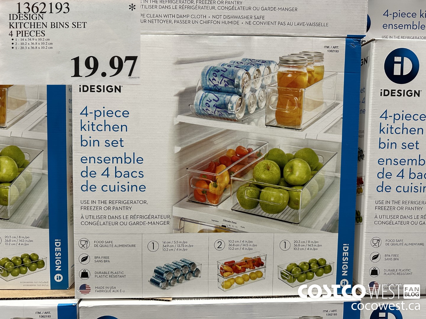 1362193 IDESIGN KITCHEN BIN SET 4 PIECE $19.97