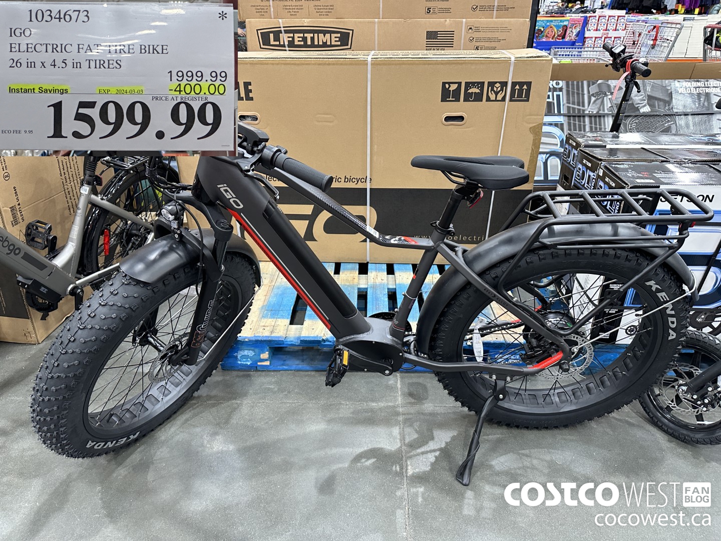 1034673 IGO ELECTRIC FAT TIRE BIKE 26 in x 4. 5 in TIRES  ($400.00 INSTANT SAVINGS EXPIRES ON 2024-03-03) $1599.99