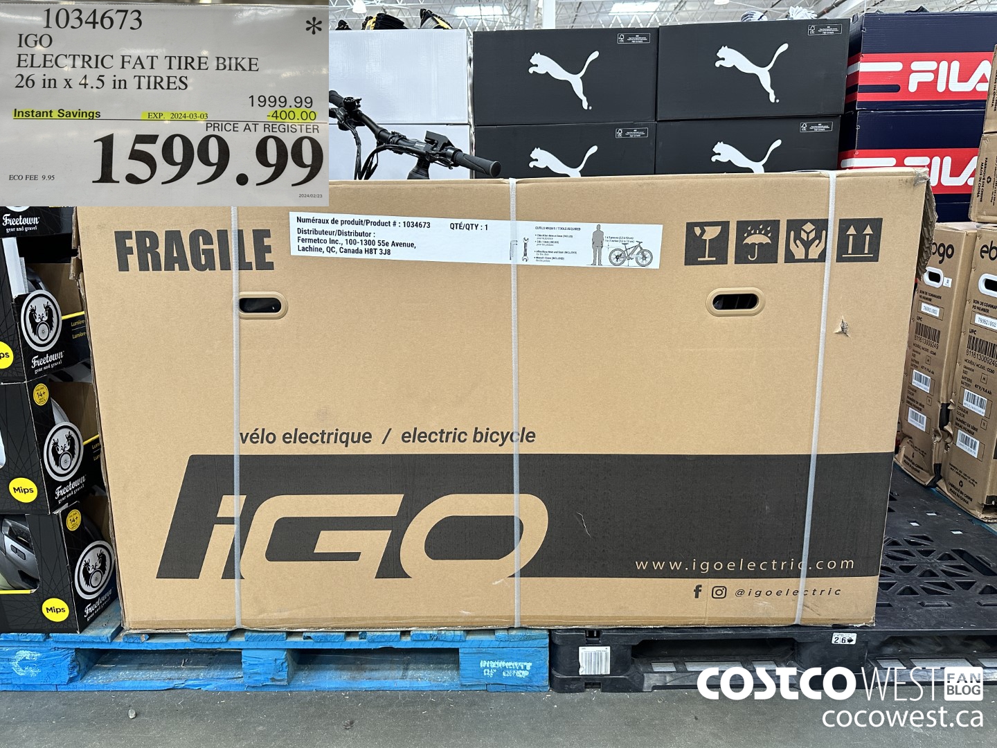 1034673 IGO ELECTRIC FAT TIRE BIKE 26 in x 4. 5 in TIRES  ($400.00 INSTANT SAVINGS EXPIRES ON 2024-03-03) $1599.99