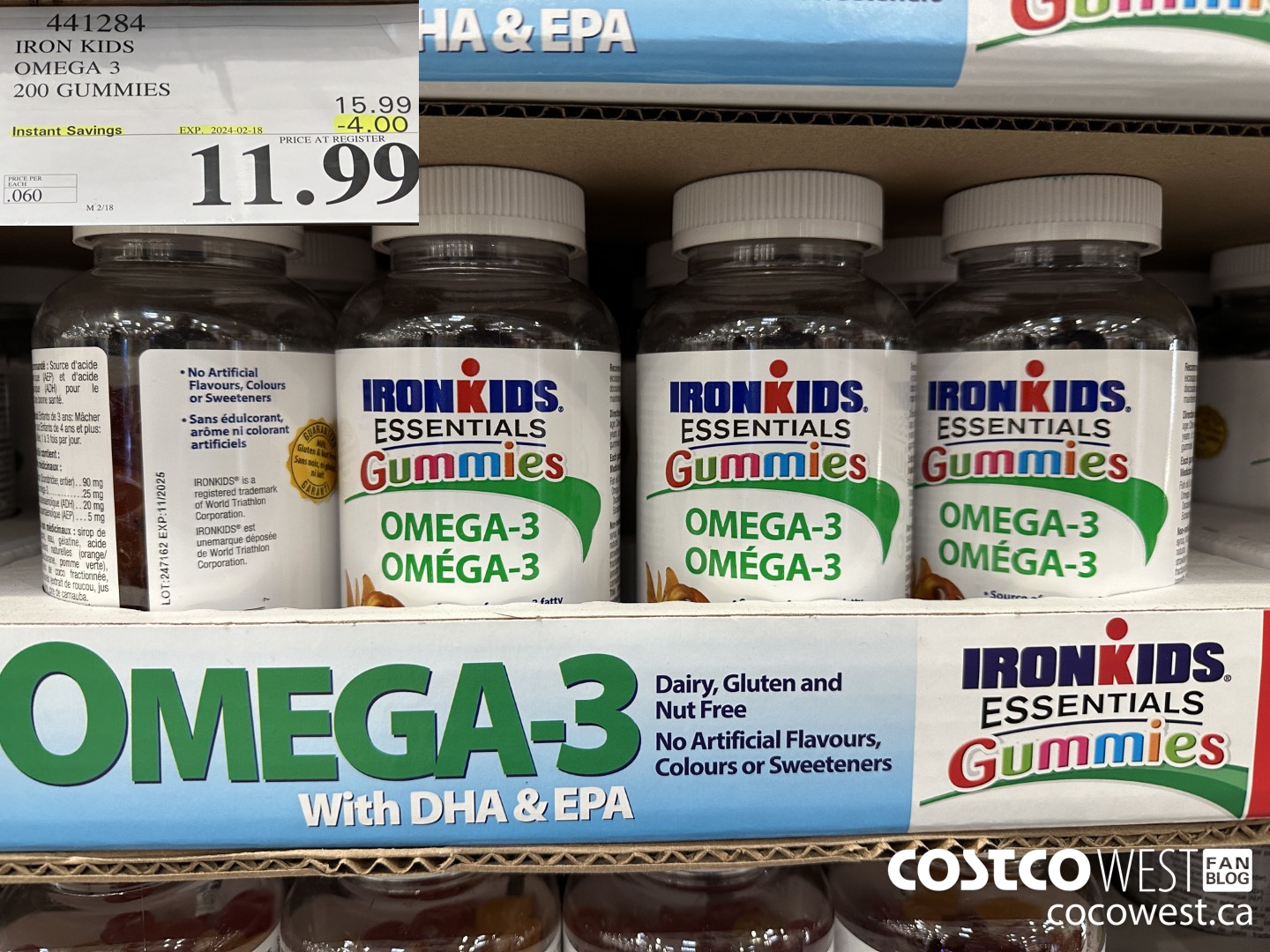 441284 IRON KIDS OMEGA 3 200 GUMMIES ($4.00 INSTANT SAVINGS EXPIRES ON 2024-02-18) $11.99