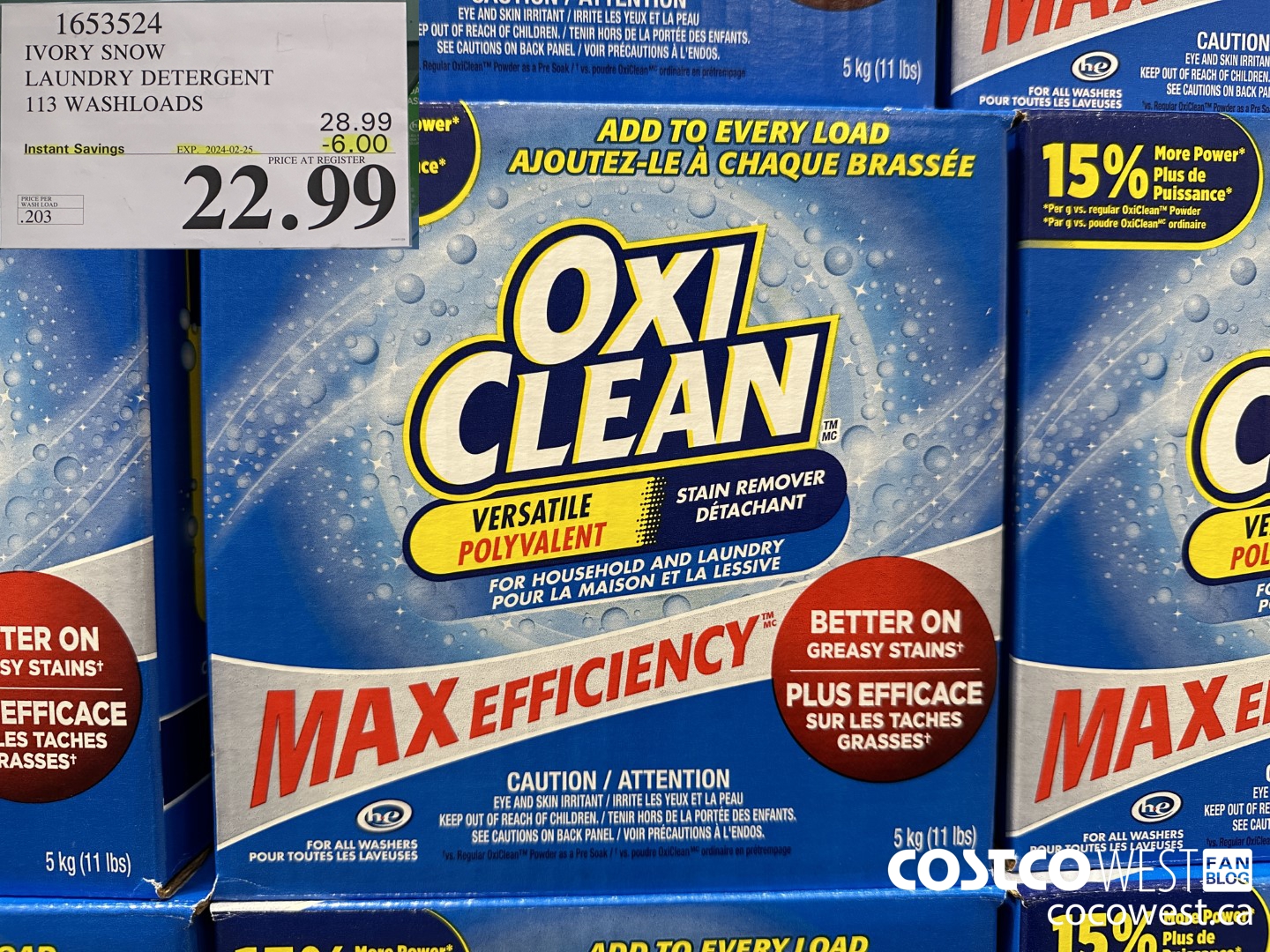 1653524 IVORY SNOW LAUNDRY DETERGENT 113 WASHLOADS ($6.00 INSTANT SAVINGS EXPIRES ON 2024-02-25) $22.99