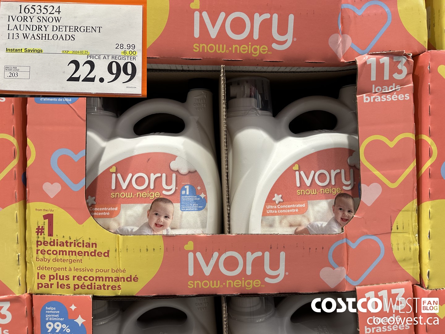 1653524 IVORY SNOW LAUNDRY DETERGENT 113 WASHLOADS ($6.00 INSTANT SAVINGS EXPIRES ON 2024-02-25) $22.99