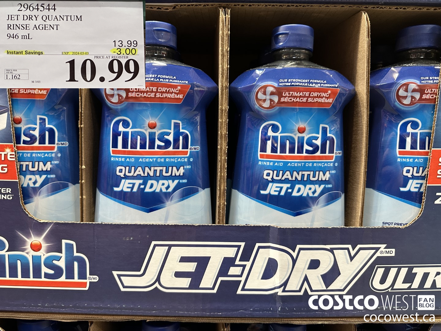 2964544 JET DRY ULTRA RINSE AGENT 946 mL ($3.00 INSTANT SAVINGS EXPIRES ON 2024-03-03) $10.99