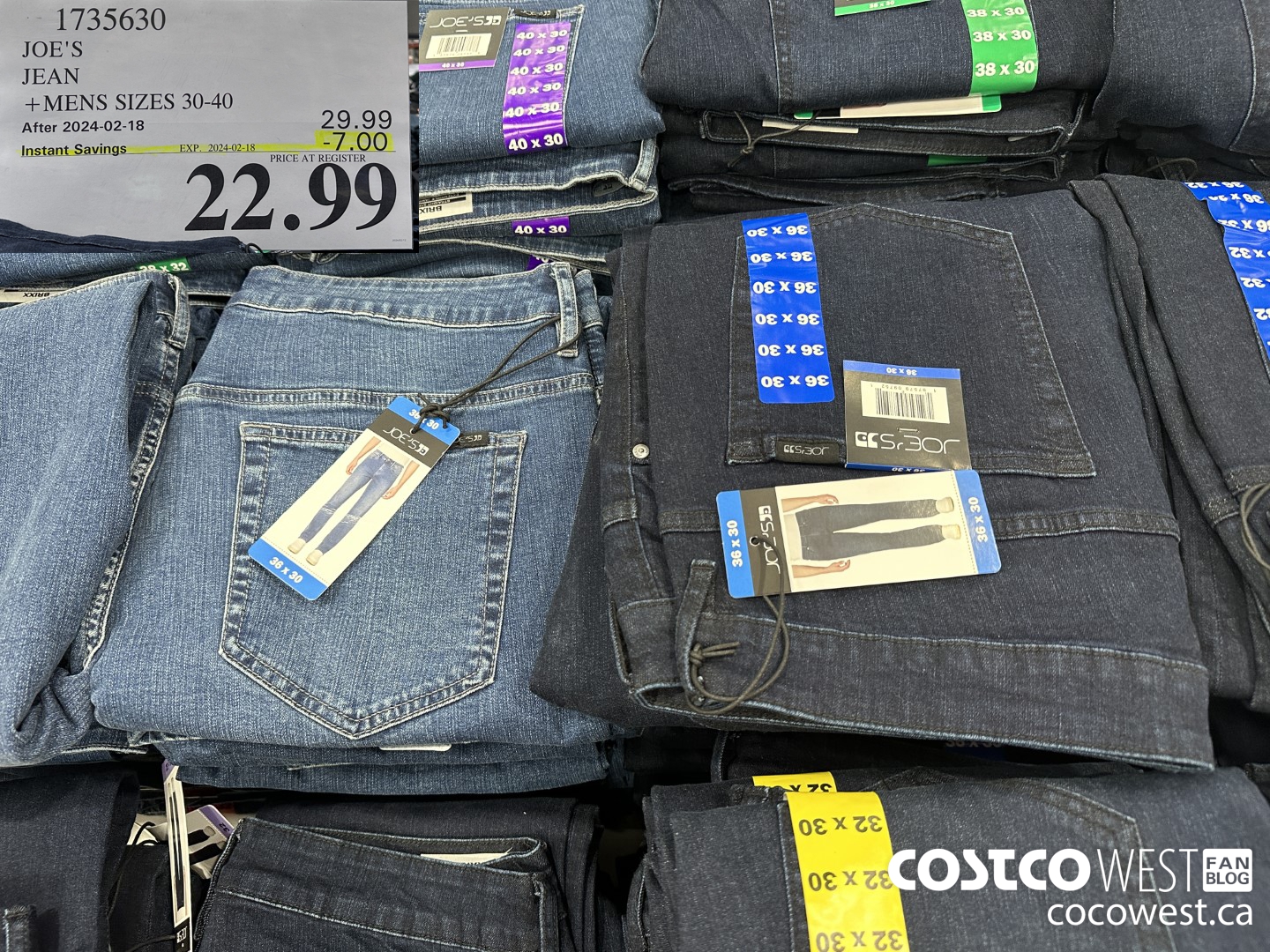 1735630 JOE'S JEAN MENS SIZES 30-40  ($7.00 INSTANT SAVINGS EXPIRES ON 2024-02-18) $22.99