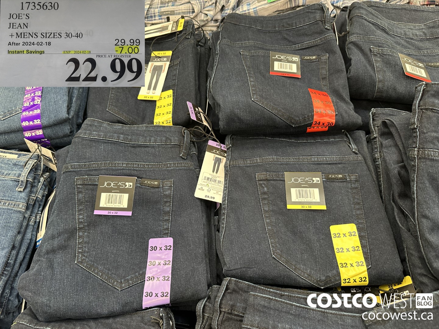 1735630 JOE'S JEAN MENS SIZES 30-40  ($7.00 INSTANT SAVINGS EXPIRES ON 2024-02-18) $22.99