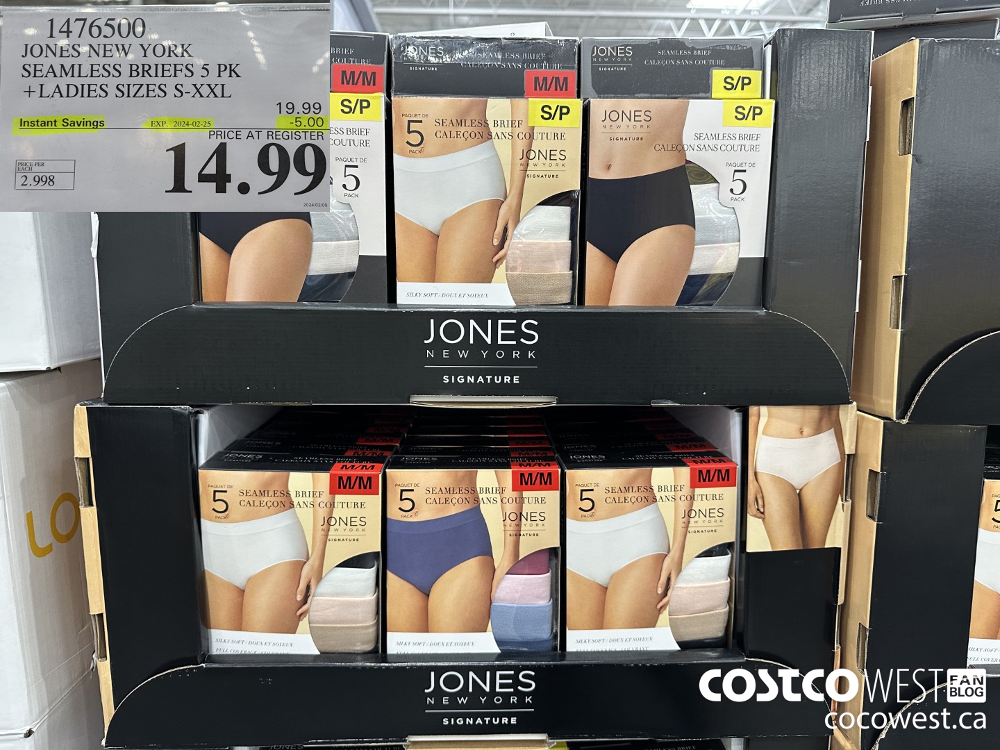 1476500 JONES NEW YORK SEAMLESS BRIEF 5PK LADIES SIZES S-XXL ($5.00 INSTANT SAVINGS EXPIRES ON 2024-02-25) $14.99