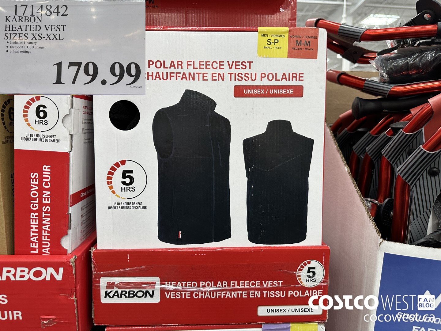 1714842 KARBON HEATED VEST SIZE XS-XXL $179.99