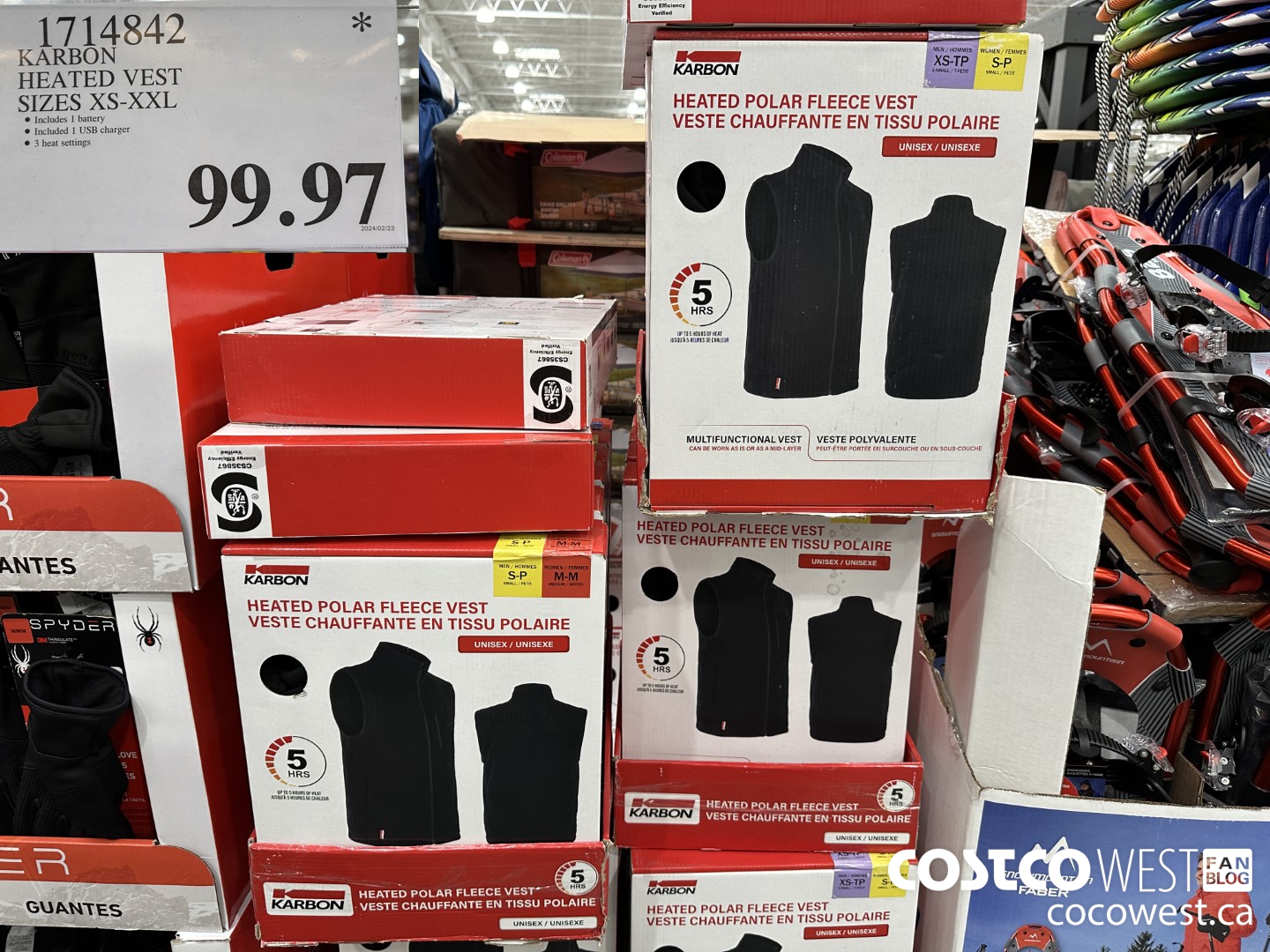 1714842 KARBON HEATED VEST SIZE XS-XXL $99.97