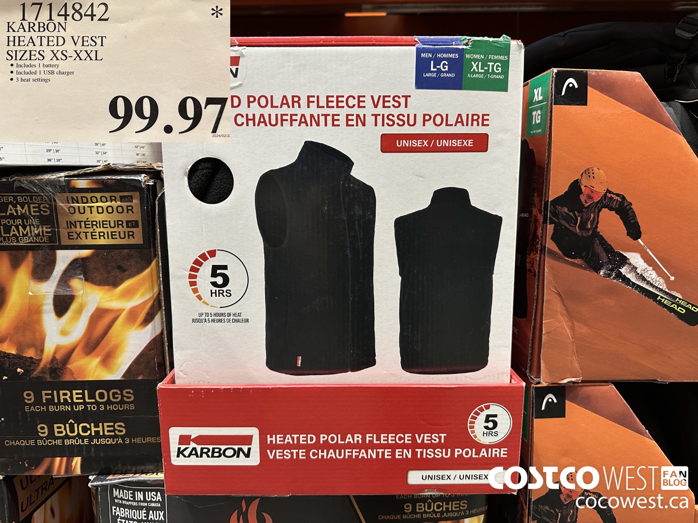 1714842 KARBON HEATED VEST SIZE XS-XXL $99.97