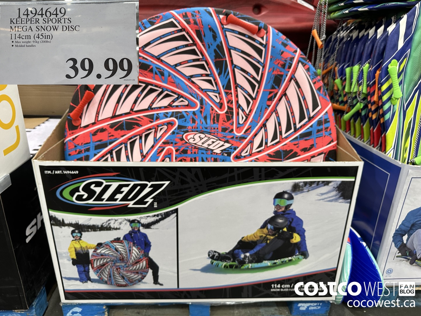 1494649 KEEPER SPORTS MEGA SNOW DISK 114CM (45IN) $39.99