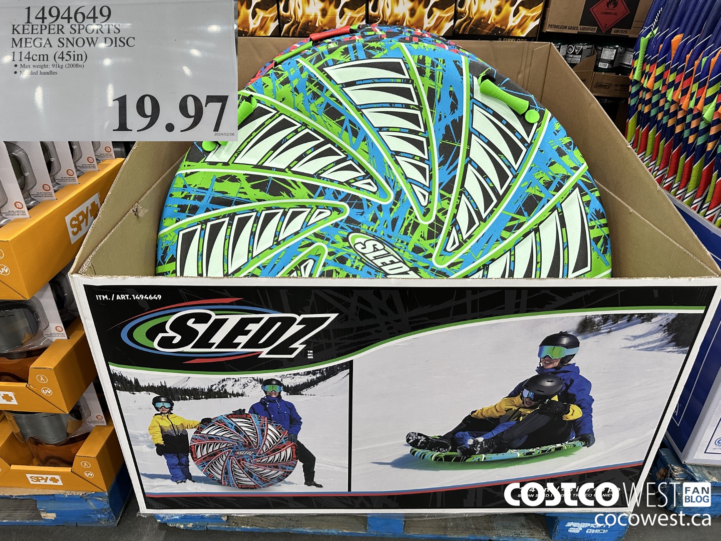 1494649 KEEPER SPORTS MEGA SNOW DISK 114CM (45IN) $19.97