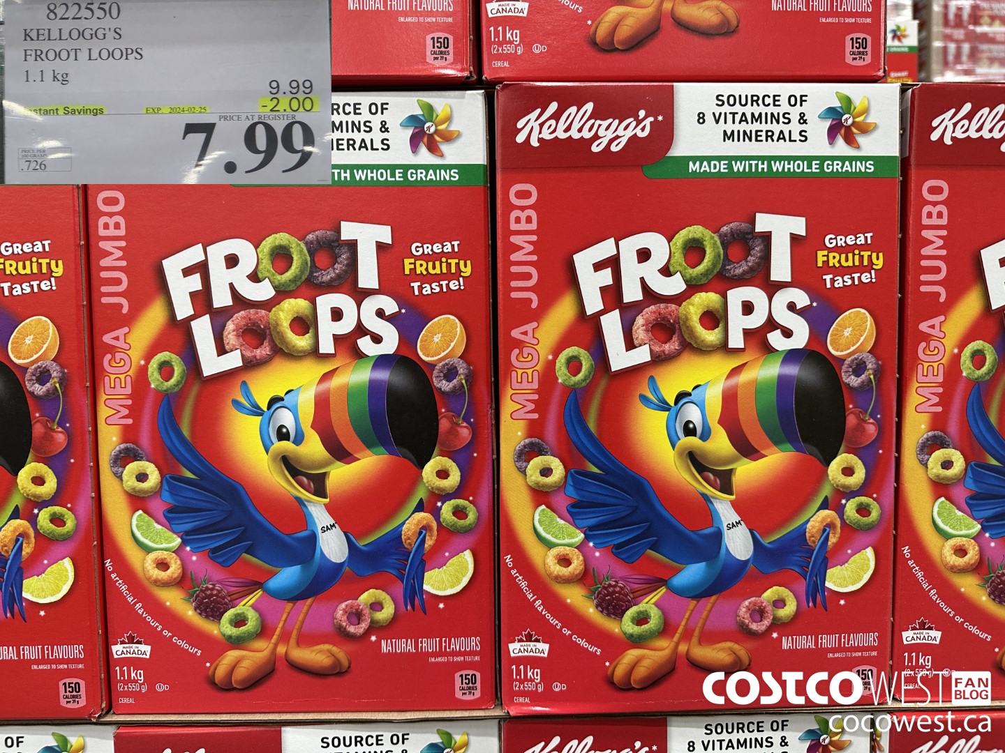 822550 KELLOGGS FROOT LOOPS 1.1 kg ($2.00 INSTANT SAVINGS EXPIRES ON 2024-02-25) $7.99