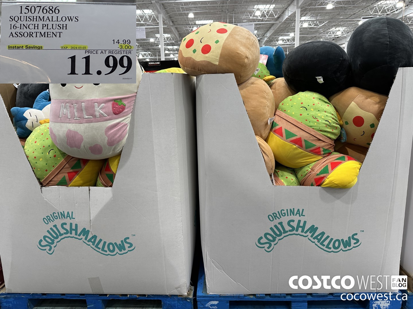 1507686 KELLYTOY SQUISHMALLOWS 16 INCH PLUSH ASSORTMENT ($3.00 INSTANT SAVINGS EXPIRES ON 2024-03-03) $11.99